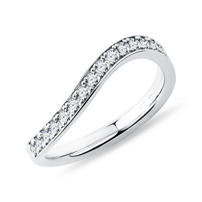 925 Skarb Sterling Biały Złot Diament CZ Pierścień Wave dla kobiet biżuteria OEM/ODM