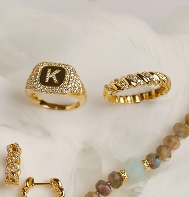 Ręcznie twist klasyczny 925 srebrny pierścionek dla kobiet biżuteria pokryta złotem 18K