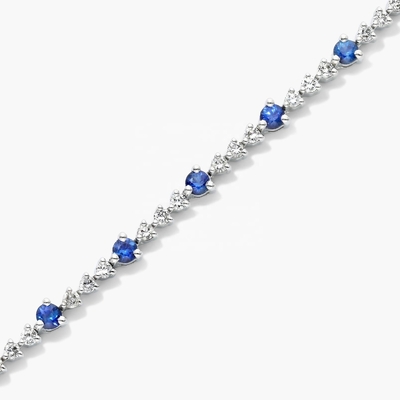 3MM Biały Zirkon Rubinowy bransoletka tenisowa okrągły strzał Sterling srebrny bransoletka tenisowa