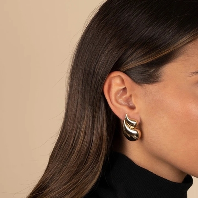 2024 Double Teardrop Fashion 18K Złote kolczyki i dostosowane logo