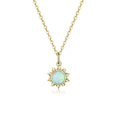 Słonecznik opal i diamentowy naszyjnik 15mm Kobiety opal naszyjnik 45CM + 5CM