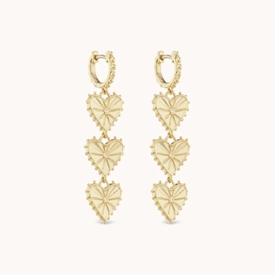 Ręcznie wykonane 14K złoto pokryte Dangle Multi Huggies Serce Charm kolczyki Idealny prezent