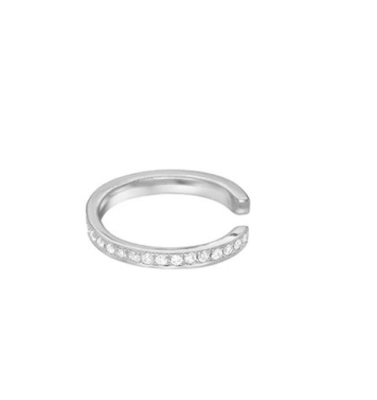 Kobiety Klasyczny Tęczowy Pave Setting Kubik Zirkon 925 Sterling Srebro Ucho Manche Biżuteria