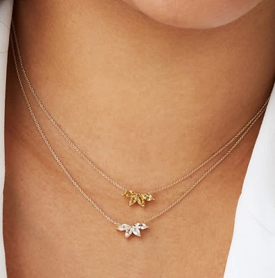 925 Srebro 14K Zalicowany Naszyjnik 18" Markiza Topaz Wisiorek I Białe CZ Diamenty