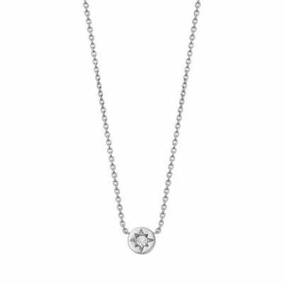 Złote 925 Sterling Silver Starburst Diamentowy Wisiorkowy Naszyjnik na Codzienne Noszenie
