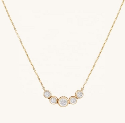 Rhodium 18k Gold Naszyjnik Kobiety 1,2 mm Białe złoto Cz Wisiorek