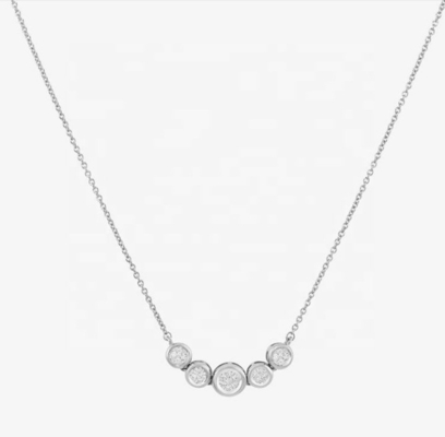 Rhodium 18k Gold Naszyjnik Kobiety 1,2 mm Białe złoto Cz Wisiorek