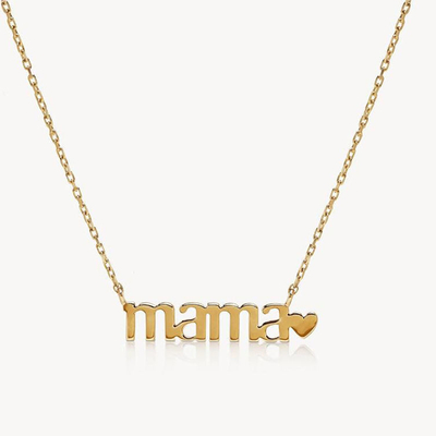 26mm 18K złoty naszyjnik MAMA Naszyjnik serca na Dzień Kobiet