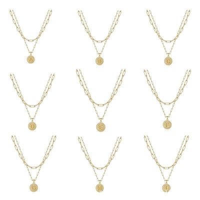 Ręcznie robiony naszyjnik z podwójną zawieszką ze srebra próby 925, z ogniwami typu paperclip, z dostawą w 30 dni