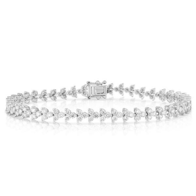 Designer 18K złoto 925 srebrny kwiat urok kobiety bransoletka tenisowa z ZIRCON