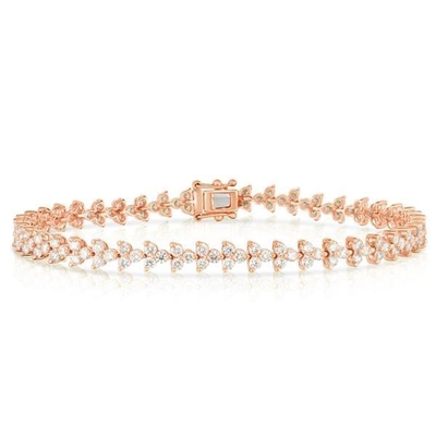 Designer 18K złoto 925 srebrny kwiat urok kobiety bransoletka tenisowa z ZIRCON