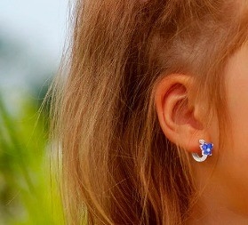 Sapphire Cubic Zircon Butterfly Huggies kolczyki na okazję