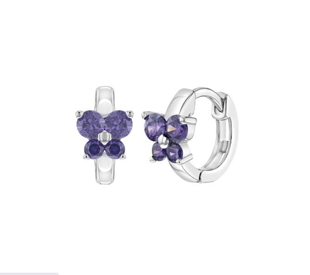 Sapphire Cubic Zircon Butterfly Huggies kolczyki na okazję