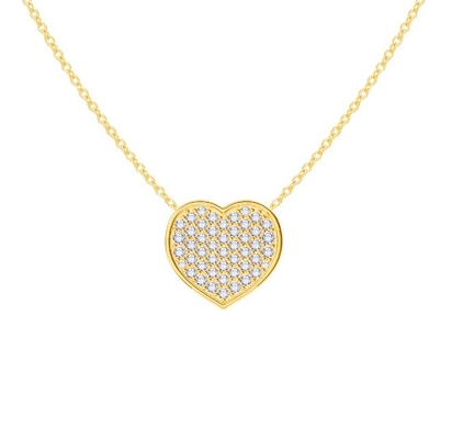 18&quot; długość łańcucha okrągły cięcie diament 925 srebrny złoty wisiorek