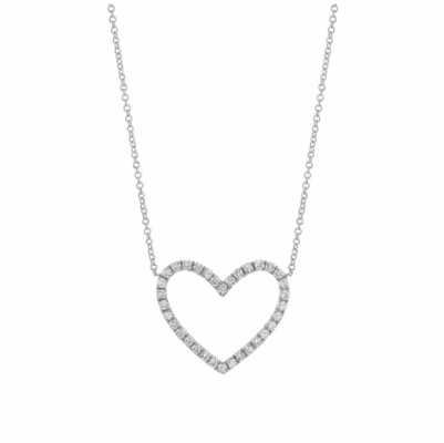 925 Sterling Silver Pave Diamond Love Necklace dla dziewczyny