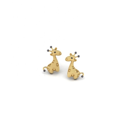 Technologia Micro Insert Sterling Srebro Dziecięce biżuteria Żyrafka Stud kolczyki