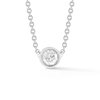 Simple 925 Sterling Silver Solitaire Diamentowy Naszyjnik CZ w rozmiarach kamiennych 7mm/10mm/15mm