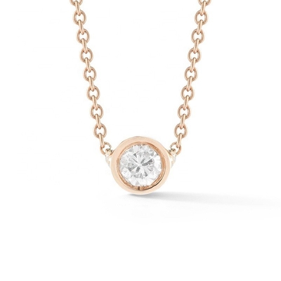 Simple 925 Sterling Silver Solitaire Diamentowy Naszyjnik CZ w rozmiarach kamiennych 7mm/10mm/15mm