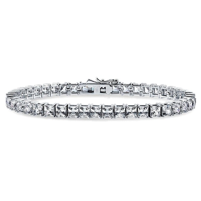 Unisex Ręcznie wykonana 18K złota Hip Hop lodowa równa diament CZ 925 Sterling srebrny zestaw bransoletka tenisowa