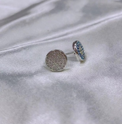 Krąg ZIRCON 18K Złote ręcznie wykonane Mikron Pave CZ Eye Turkiye Design Stud Kolczyk 925 Sterling Silver