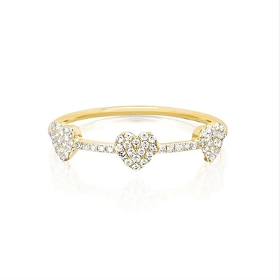 18K złoto 925 srebra 3 Micro Pave serce pierścionek dla kobiet i elegancki