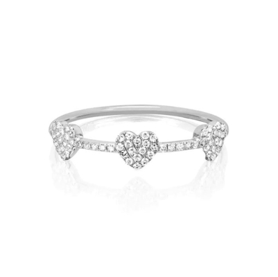 18K złoto 925 srebra 3 Micro Pave serce pierścionek dla kobiet i elegancki