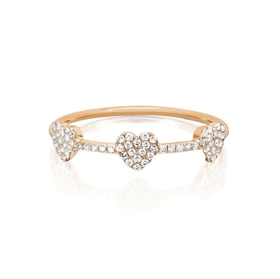 18K złoto 925 srebra 3 Micro Pave serce pierścionek dla kobiet i elegancki