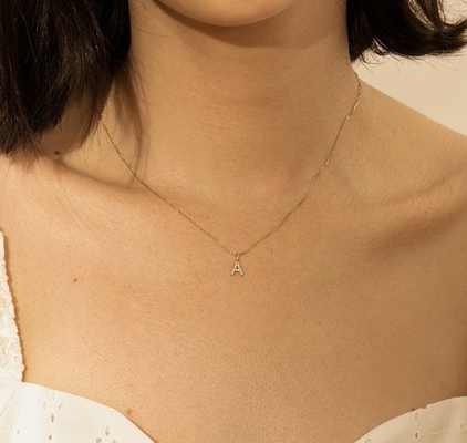 Bez niklu 925 Sterling Silver Letter Diamentowy naszyjnik popularny początkowy urok