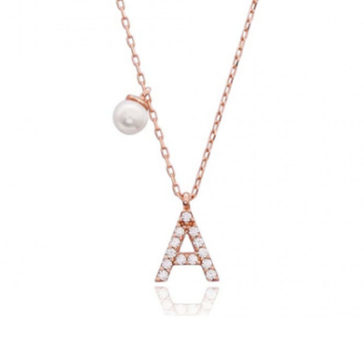 Bez niklu 925 Sterling Silver Letter Diamentowy naszyjnik popularny początkowy urok