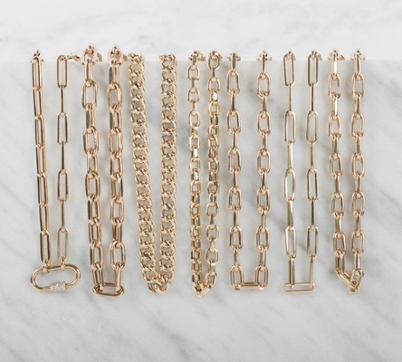 18K Złote Wielkie Klip Papierowy 925 Sterling Silver Oval Chain Naszyjnik z OEM