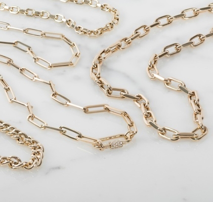 18K Złote Wielkie Klip Papierowy 925 Sterling Silver Oval Chain Naszyjnik z OEM