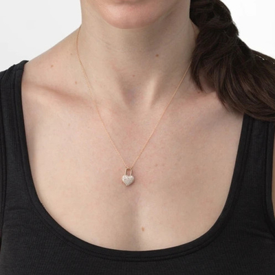 Trendy Złoty 925 Sterling Silver Heart Medallion Charm Pendant Necklace