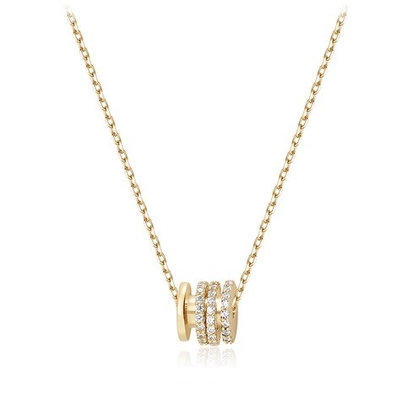 Mikron Pave Cubic Zirconia Pendant 18K Gold Circle Naszyjniki Dla Kobiet