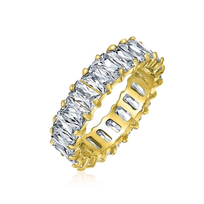 Jasny szmaragd CZ Infinity Wedding Band 925 Srebrny Infinity Wedding Rings