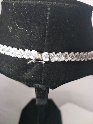 Rhodium Bling Bling Pendants 16in Biały Naszyjnik Tenisowy