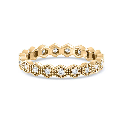 Trendy Eternity geometryczny kształt sześcienny Zirconia zestawialny pierścionek dla kobiet