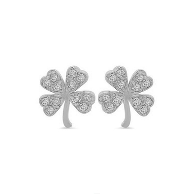 18K złoto pokryte 925 Sterling Silver Clover Stud kolczyk