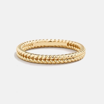 Szlachetne biżuteria 18K Złoty 925 Sterling Silver Pszenica Pierścień dla kobiet