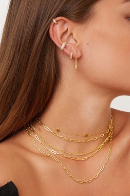 18K złoto sześcionowe Zirconia Hoop kolczyk ECO przyjazny 925 Sterling srebrny kolczyk