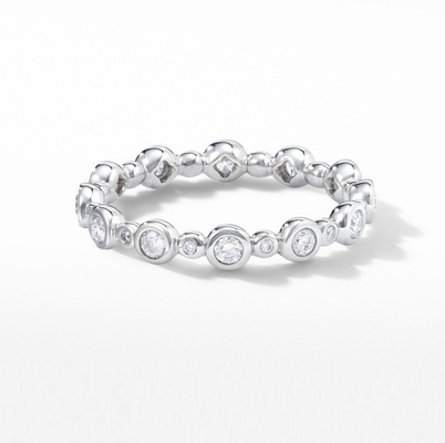 Klasyki Zirkon Eternity Band Złote biżuteria US rozmiar 10 Jasny pierścionek CZ