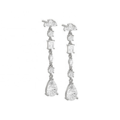 Inspiracja religijna S925 Sterling Silver Gemstone Drop Earrings w 18K Gold Plating