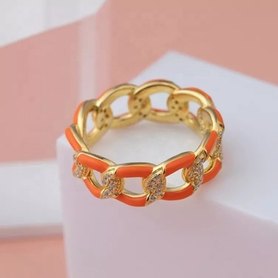 925 Sterling Silver Twist Ring Złote Zalicowane Emalem Kobietowe Paski Zaręczynowe