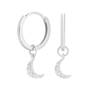 Kolczyki Dangle Moon Hoop 925 srebrne dla kobiet Brazylijskie złoto pokryte 18K biżuteria na zamówienie