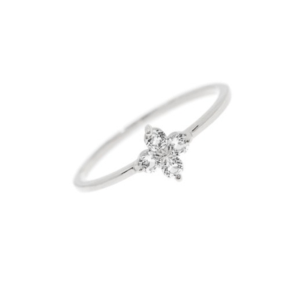 Elegantnie 18K złoto Vermeil cztery topazy kamienie szlachetne Kwiat 925 Sterling srebrne pierścienie