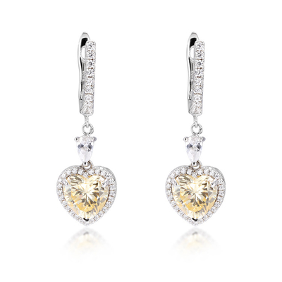 OEM Love Heart Diamentowe kolczyki 925 Sterling Silver Love Heart kolczyki