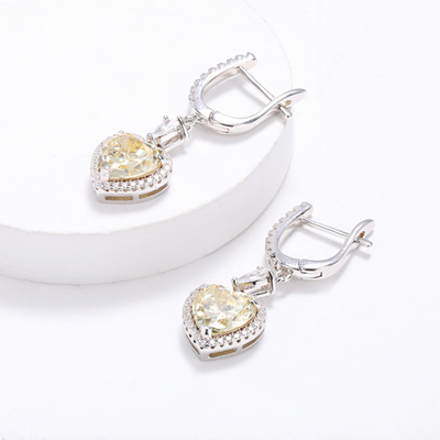 OEM Love Heart Diamentowe kolczyki 925 Sterling Silver Love Heart kolczyki