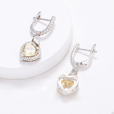 OEM Love Heart Diamentowe kolczyki 925 Sterling Silver Love Heart kolczyki