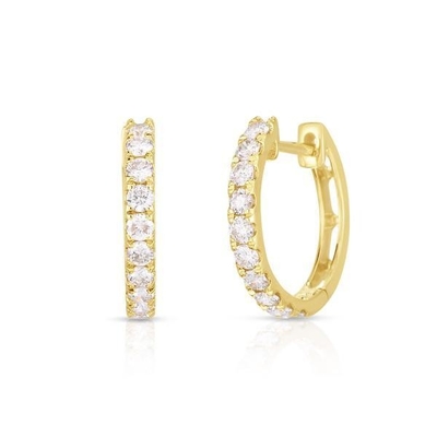 Rodzaj biżuterii kolczyki 18K Złote CZ Sleeper Hoop dla kobiet 925 Sterling Silver