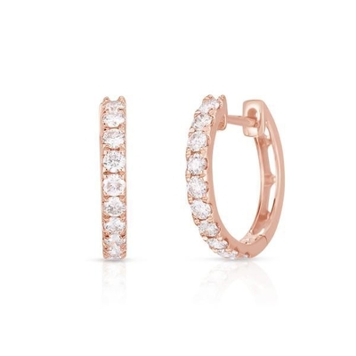 Rodzaj biżuterii kolczyki 18K Złote CZ Sleeper Hoop dla kobiet 925 Sterling Silver