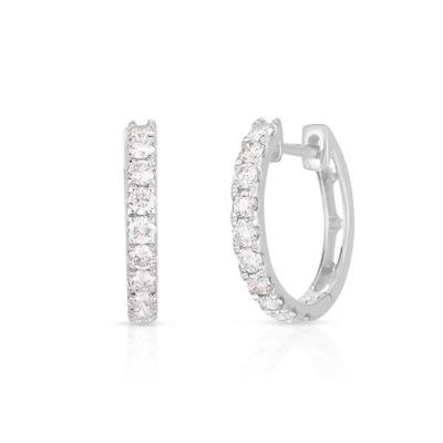 Rodzaj biżuterii kolczyki 18K Złote CZ Sleeper Hoop dla kobiet 925 Sterling Silver